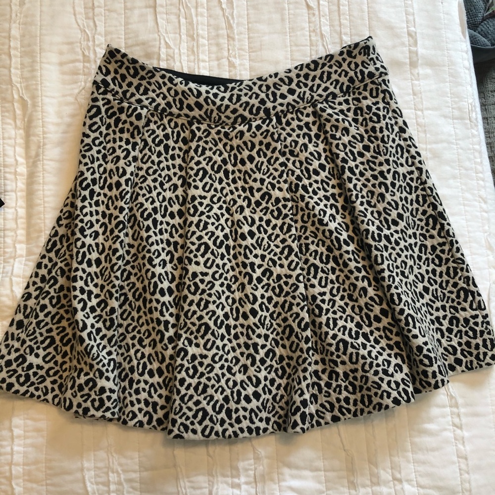 Skater Skirt black and white cheetah print